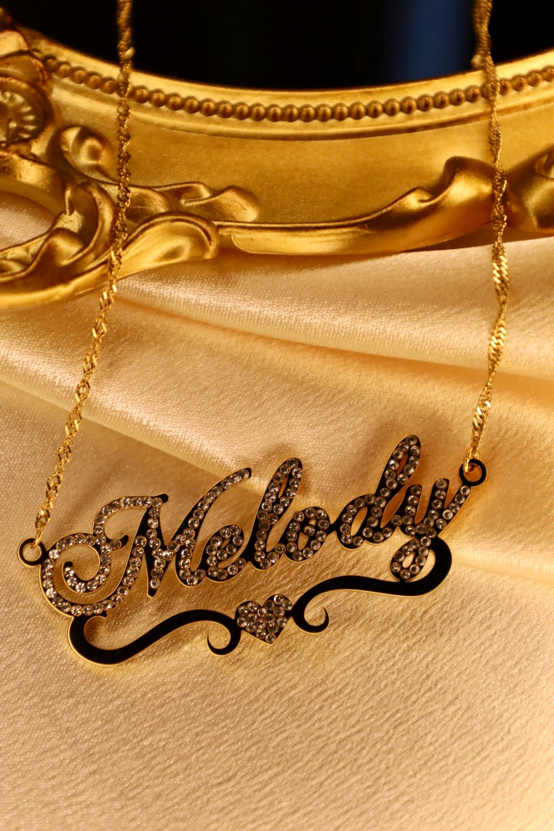 Blinged out custom name necklace