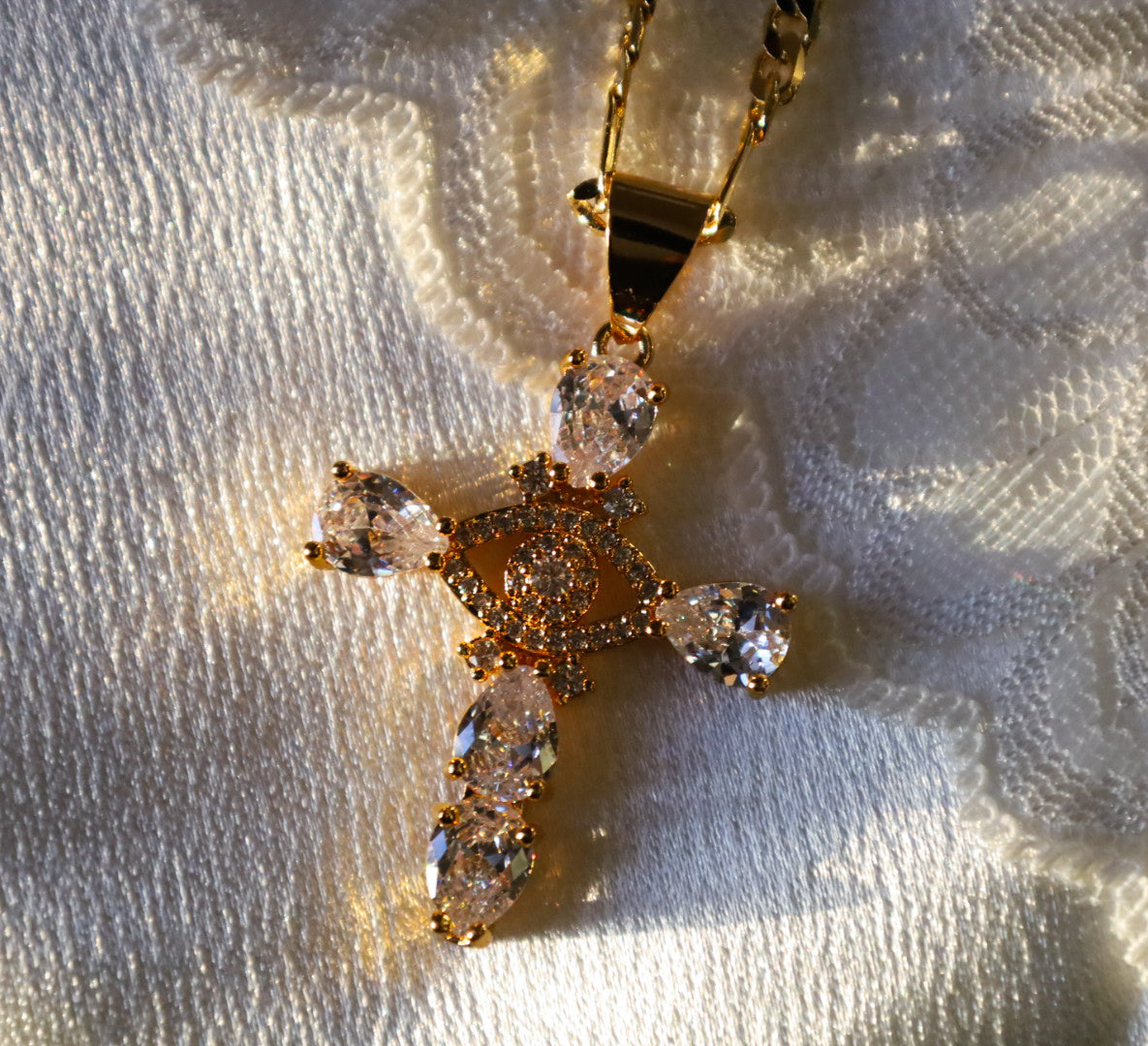Diamond cross necklace