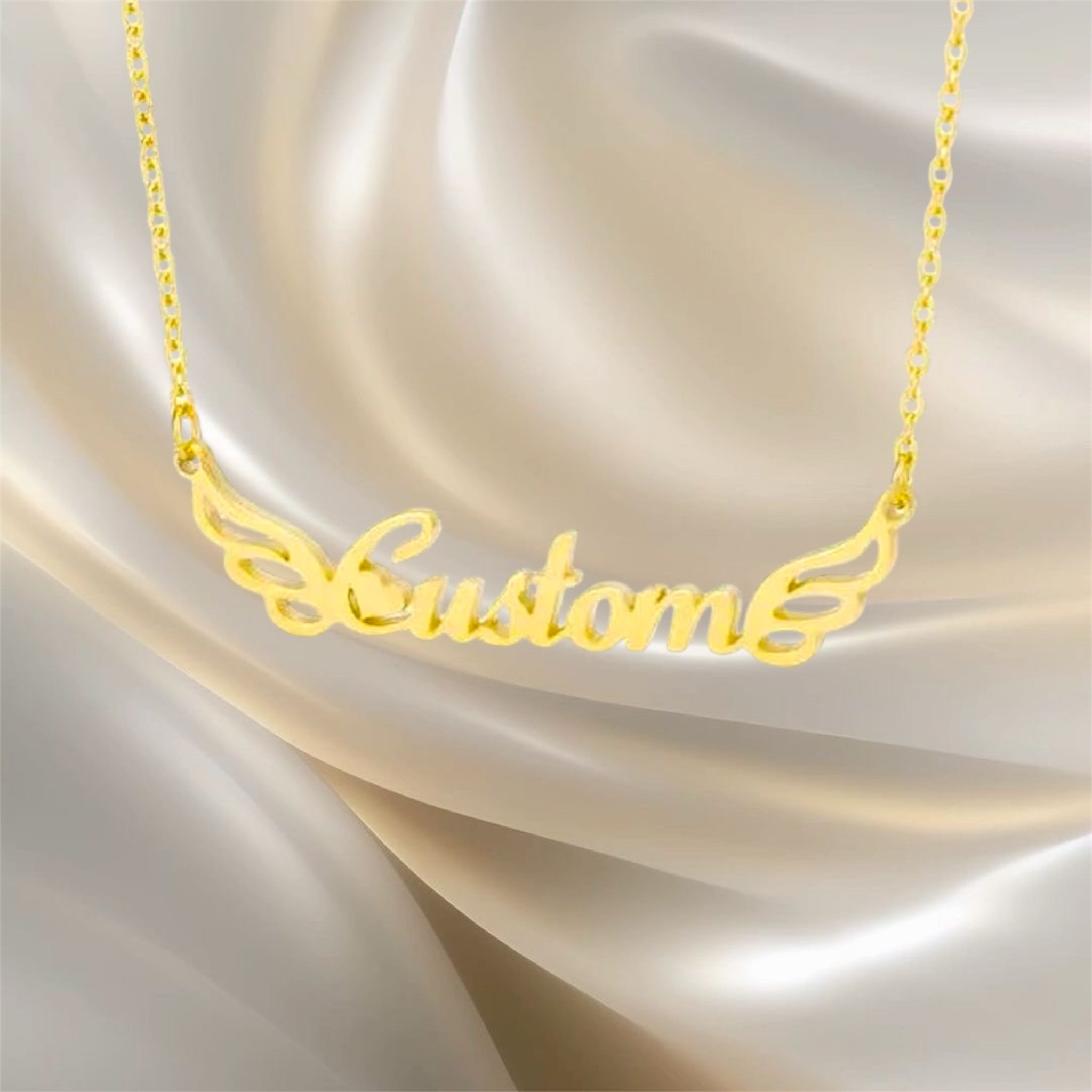 Custom Angel Name Necklace