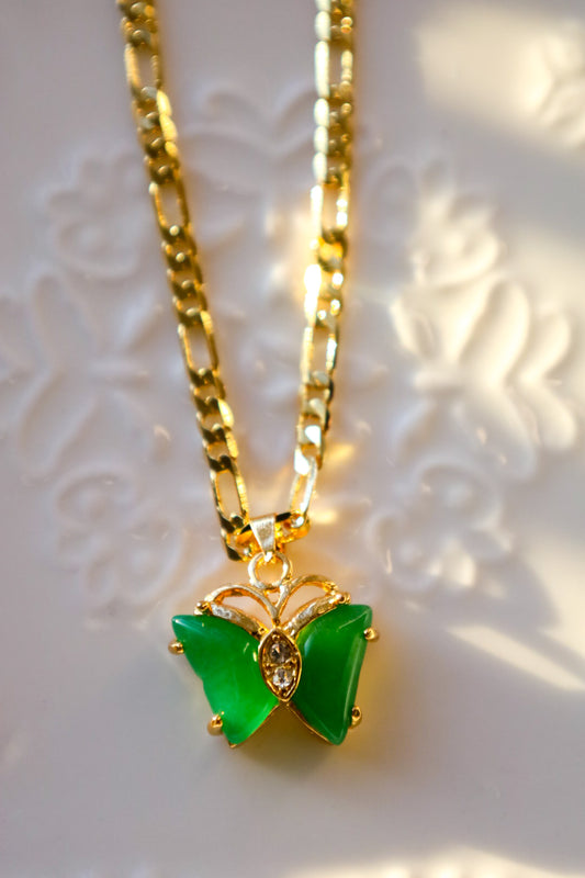 Jade butterfly necklace