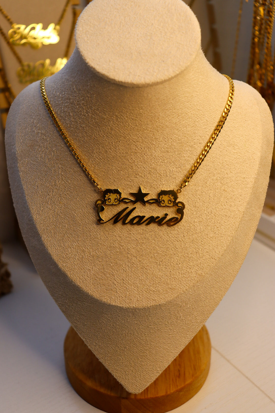 Betty Boop star name necklace