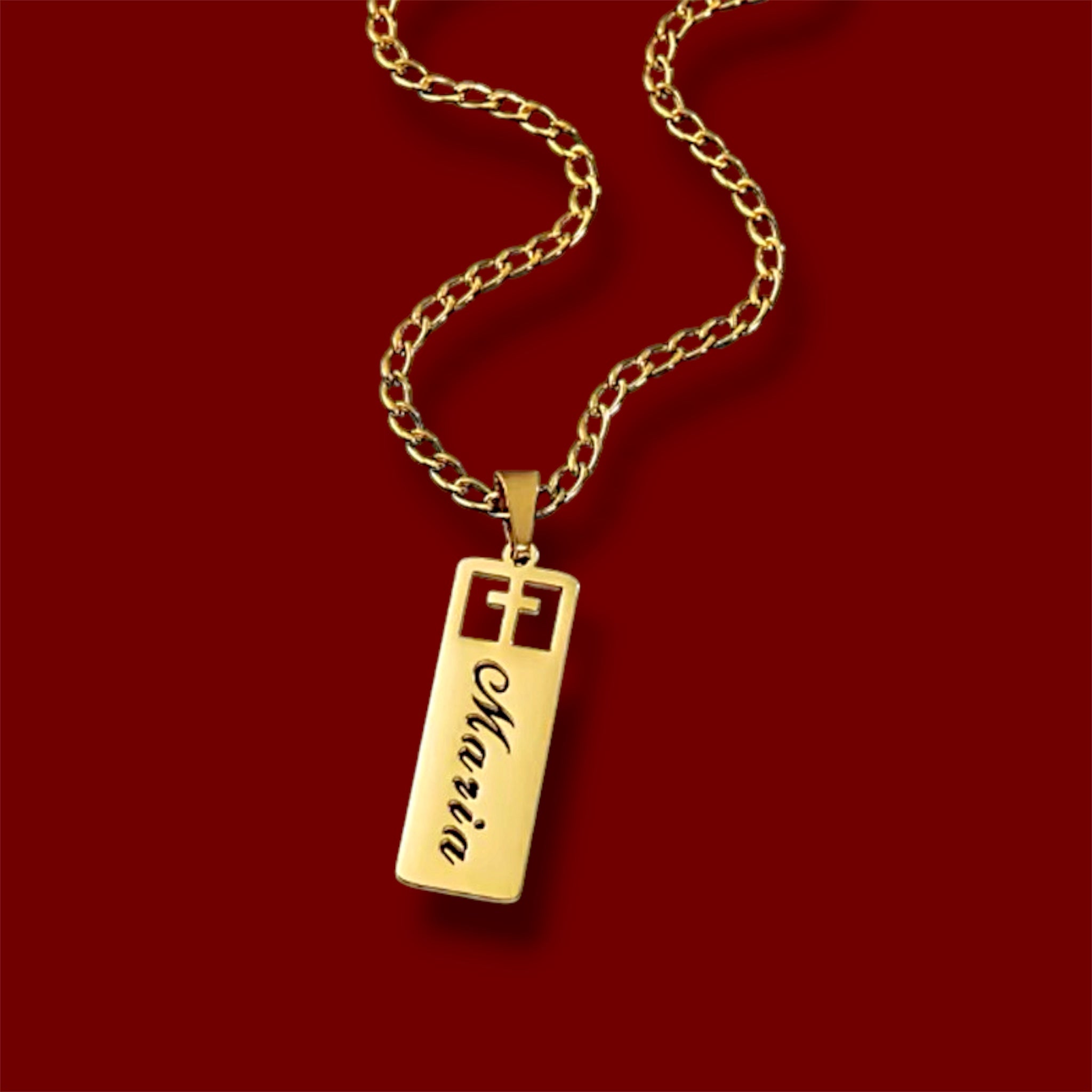Custom Cross Name Necklace