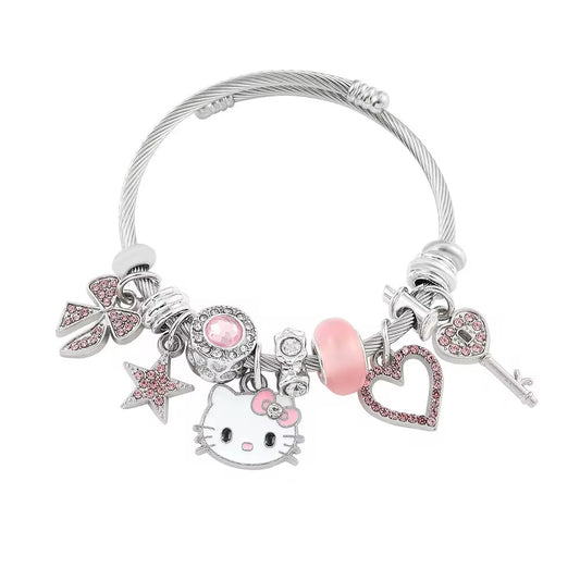 Silver hk charm bracelet